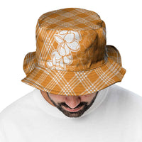 Hawaii Aloha Plumeria Lei Orange Palaka Bucket Hat - Polynesian Pride