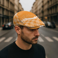 Hawaii Aloha Plumeria Lei Orange Palaka Jeff Hat - Polynesian Pride