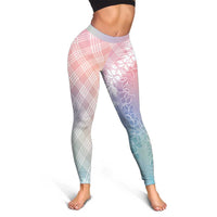 Hawaii Aloha Plumeria Lei Pastel Candy Palaka Leggings - Polynesian Pride
