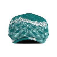 Hawaii Aloha Plumeria Lei Teal Palaka Jeff Hat - Polynesian Pride