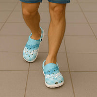 Hawaii Aloha Plumeria Lei Turquoise Palaka Clogs Shoes - Polynesian Pride