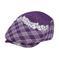 Hawaii Aloha Plumeria Lei Violet Palaka Jeff Hat - Polynesian Pride