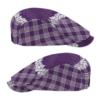 Hawaii Aloha Plumeria Lei Violet Palaka Jeff Hat - Polynesian Pride