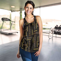 Hawaii Brown Plumeria Lei Black Women Racerback Tank Frangipani Floral Heritage Art LT01 - Polynesian Pride