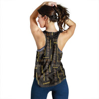Hawaii Brown Plumeria Lei Black Women Racerback Tank Frangipani Floral Heritage Art LT01 - Polynesian Pride