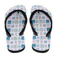 Hawaii Coastal Summer Postcard Flip Flops