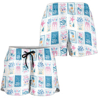 Hawaii Coastal Summer Postcard Shorts for Women