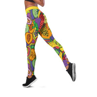 Hawaii Fruits Hippie Style Leggings Vibrant Colorful LT01 Multicolor - Polynesian Pride