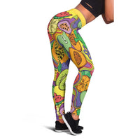 Hawaii Fruits Hippie Style Leggings Vibrant Colorful LT01 - Polynesian Pride