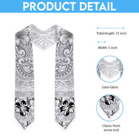 Hawaii Hibiscus With White Polynesian Pattern Graduation Stole LT05 - Polynesian Pride