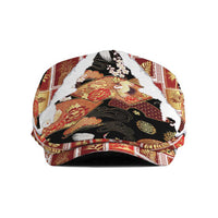 Hawaii Japanese Culture Black Jeff Hat Spring Cranes Aloha Pattern