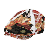 Hawaii Japanese Culture Black Jeff Hat Spring Cranes Aloha Pattern