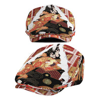 Hawaii Japanese Culture Black Jeff Hat Spring Cranes Aloha Pattern