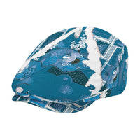 Hawaii Japanese Culture Blue Jeff Hat Spring Cranes Aloha Pattern