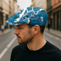 Hawaii Japanese Culture Blue Jeff Hat Spring Cranes Aloha Pattern