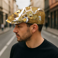 Hawaii Japanese Culture Gold Jeff Hat Spring Cranes Aloha Pattern