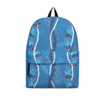 Hawaii Maile Lei Backpack With Blue Monstera Pattern LT05 Blue - Polynesian Pride