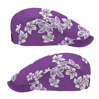 Hawaii Monstera Deliciosa Jeff Hat Purple Plumeria Polynesian Pattern - Polynesian Pride