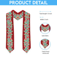 Hawaii Ohia Lehua Graduation Stole Tropical Vibes Crimson