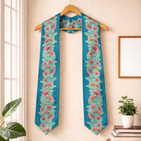 Hawaii Ohia Lehua Graduation Stole Tropical Vibes Teal LT05 One Size Teal - Polynesian Pride