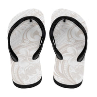 Hawaii Plumeria Lokelani Pikake Lei Flip Flops Sandy Beige Polynesian Tattoo