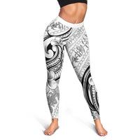 Hawaii Plumeria Lokelani Pikake Lei Leggings Ele'ele Polynesian Tattoo