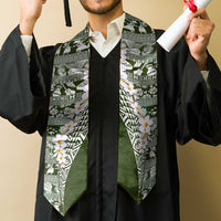 Hawaii Plumeria Tribal Vintage Graduation Stole Special Green