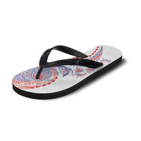 Hawaiian Kakau Tribal Sea Animals Tattoos Flip Flops Hawaii Flag Color Inspired LT03 - Polynesian Pride