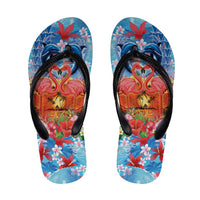 Hawaiian Love-Couple Dolphins and Flamingos Flip Flops - Polynesian Pride