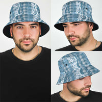 Hawaiian Ohia Lehua Lei Bucket Hat Plaid Palaka Uliuli Omaomao Pattern - Polynesian Pride