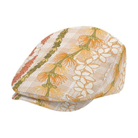 Hawaiian Ohia Lehua Lei Jeff Hat Plaid Palaka Ahiehie Pattern - Polynesian Pride