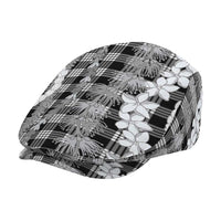 Hawaiian Ohia Lehua Lei Jeff Hat Plaid Palaka Eleele Pattern - Polynesian Pride