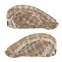 Hawaiian Ohia Lehua Lei Jeff Hat Plaid Palaka Kalaihaahaa Pattern - Polynesian Pride