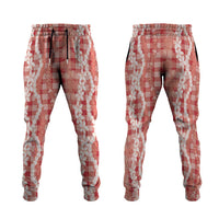 Hawaiian Ohia Lehua Lei Jogger Pants Plaid Palaka Ulaula Pattern - Polynesian Pride