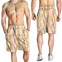 Hawaiian Ohia Lehua Lei Shorts for Men Plaid Palaka Ahiehie Pattern - Polynesian Pride