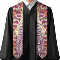 Hawaiian Plumeria Lei Graduation Stole Kakau Motifs and Palaka Half Style Pink Color LT03 - Polynesian Pride