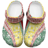 Hawaiian Quilt Pattern Clogs Shoes Special Color Mixed - Polynesian Pride