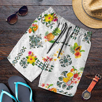 Hawaiian Quilts Shorts for Men Tropical Fruits and Plants