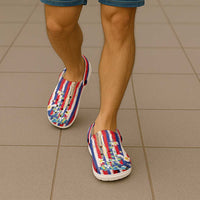 Hawaiian Sea Turtles and Plumeria Clogs Shoes with Lei and Flag Grunge Style LT03 - Polynesian Pride