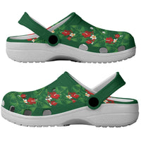 Hawaiian Taro Leaves-Hibiscus and Plumeria Clogs Shoes Polynesian Art-Kakau Tattoo Green LT03 - Polynesian Pride