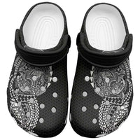 Hawaiian Traditional Tattoos Clogs Shoes Kakau Tribal Tropical Plant Motif Black Color LT03 Black - Polynesian Pride