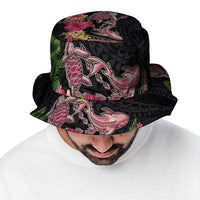Hawaiian Tropical Plants Turtle and Shark Bucket Hat Polynesian Art Tattoo LT03