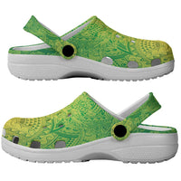 Hawaiian Turtles and Leis Clogs Shoes Tribal Kakau Pattern Fresh Summer Vibe