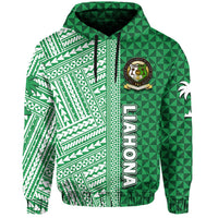 Tonga Liahona High School Hoodie Half Polynesian Ver 2 RLT7 Unisex Green - Polynesian Pride