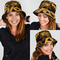 Humpback Whale Matariki New Zealand Bucket Hat NZ Maori Paikea Poutama Luxury Gold LT14 - Polynesian Pride