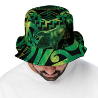 Humpback Whale Matariki New Zealand Bucket Hat NZ Maori Paikea Poutama Luxury Green LT14 - Polynesian Pride