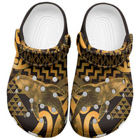 Humpback Whale Matariki New Zealand Clogs Shoes NZ Maori Paikea Poutama Luxury Gold LT14 Gold - Polynesian Pride
