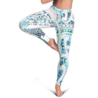 Kahui Whetu Paua Shell Kowhaiwhai Taniko Leggings Manta Ray Shark-Turtle Maori Tribal Style