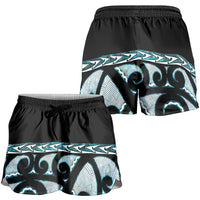 Kia Ora New Zealand Shorts for Women Aotearoa Proud Maori Paua Shell Silver Fern LT14 - Polynesian Pride