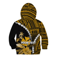 Custom Wallis and Futuna Kid Hoodie Polynesian Style Gold Color